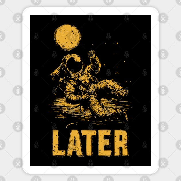 Astronaut Floating Away From His Troubles Sticker by TuncGK